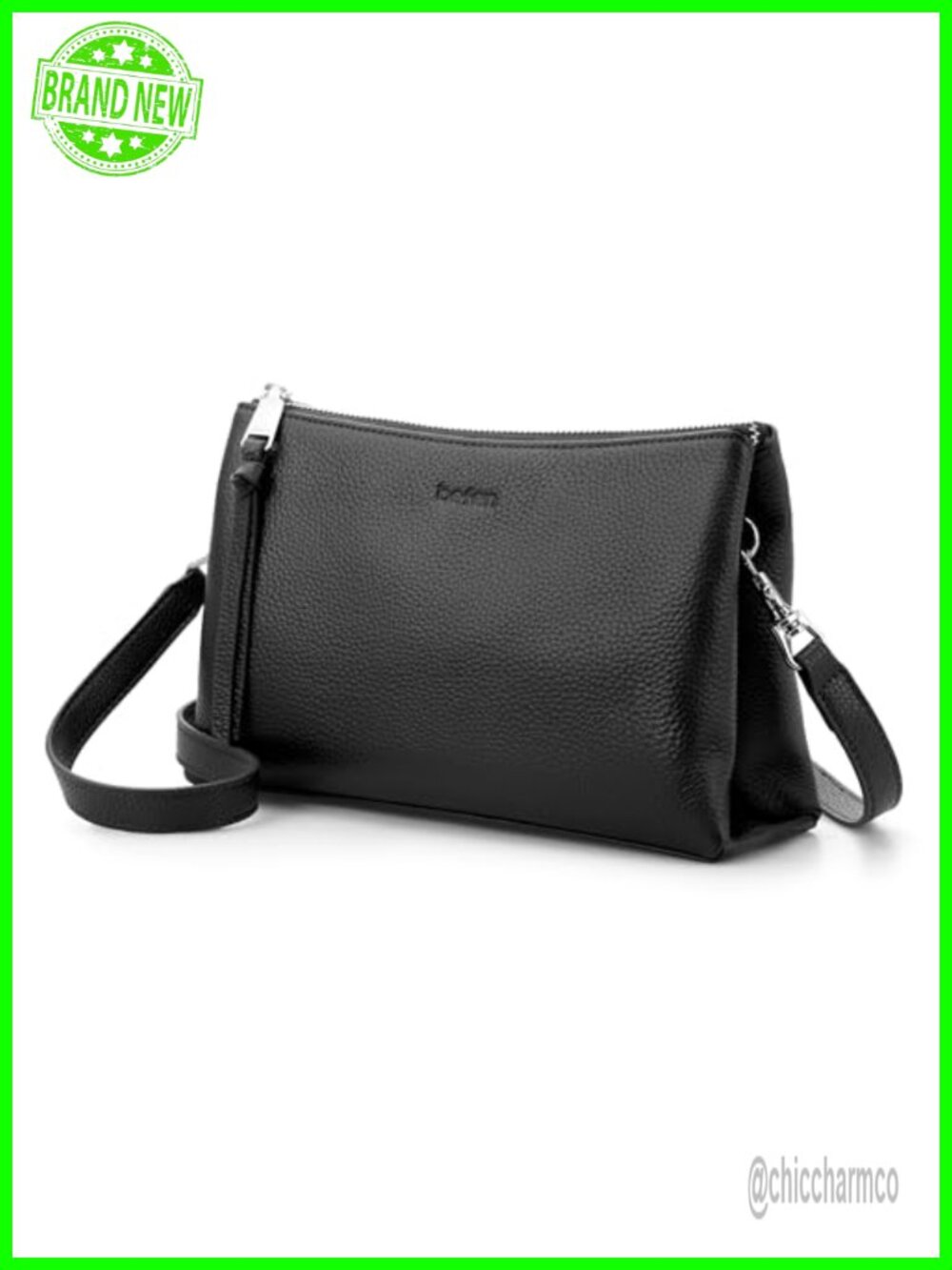 Genuine Leather Crossbody Bag Small RFID Purse Tassel Zip